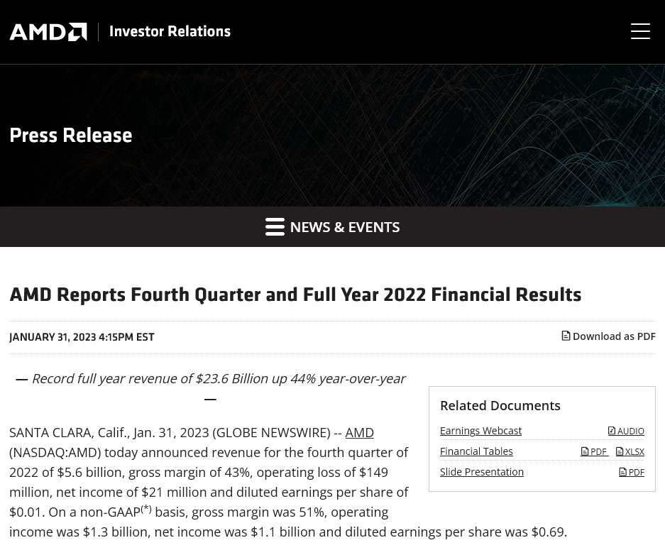 AMD前期整体利润下降98%，游戏收入稳定