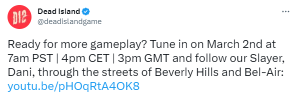 《死亡岛2》3月2日23点公开实机演示杀戮迫在眉睫