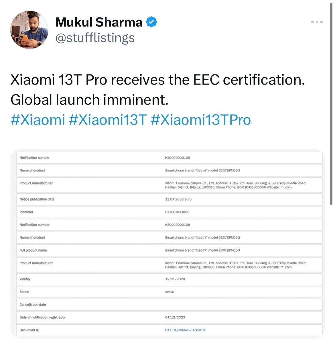 红米K60超认证：天宇9200系列芯片1.5K屏
