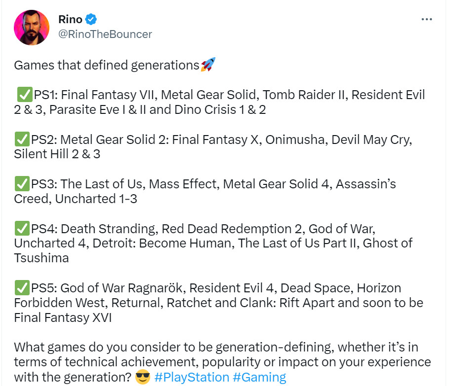 历代PlayStation游戏机代表性游戏整理
