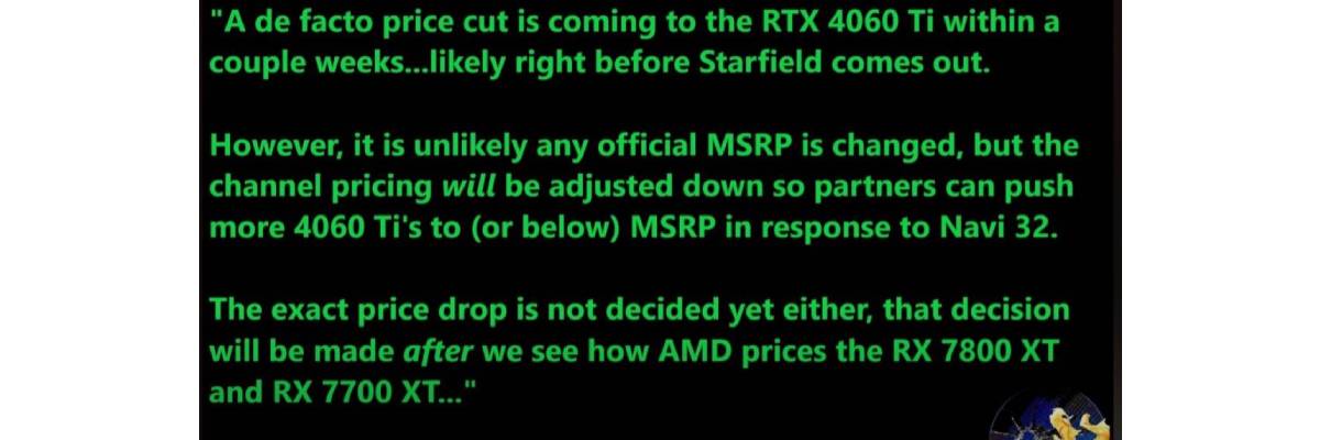 新的AMD显卡将进入NVIDIA或降低RTX4060钛的价格
