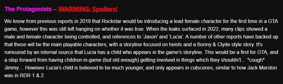 谣言：这位《GTA6》的女士有孩子或已经是妻子了
