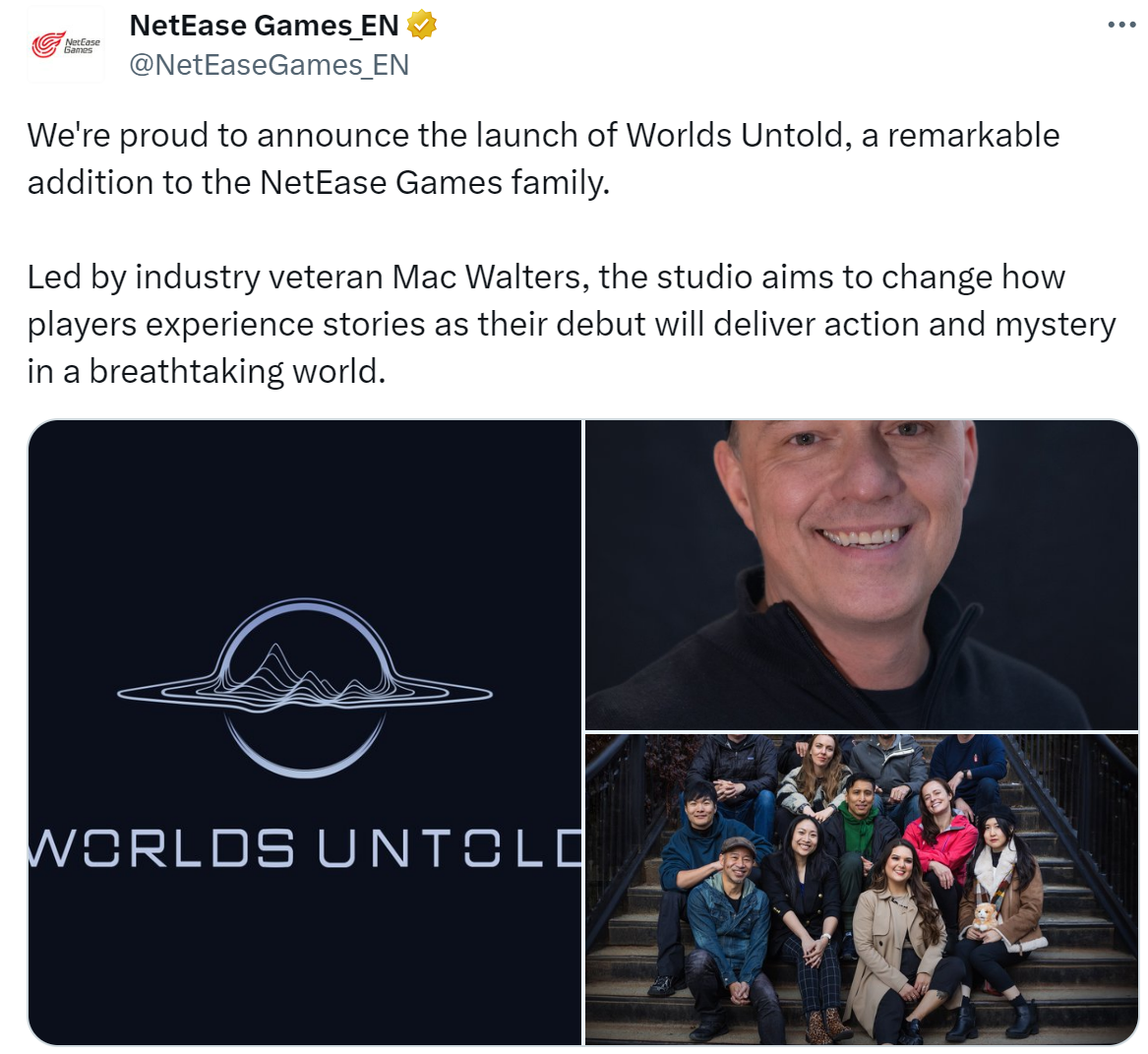 网易在加拿大成立新工作室，由《质量效应》项目总监领衔。
