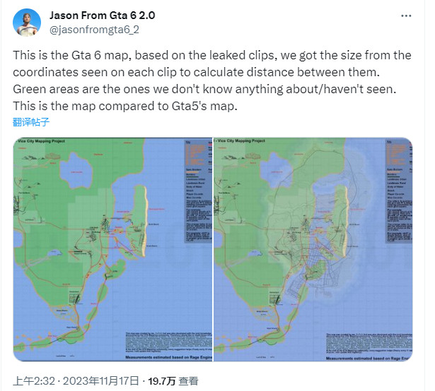 《GTA6》开放的世界地图可能是第五代的三倍。
