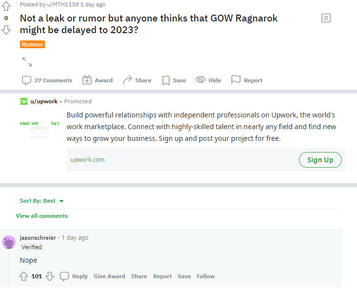 彭博记者：《战神5：诸神黄昏》 2023年前不会跳票。