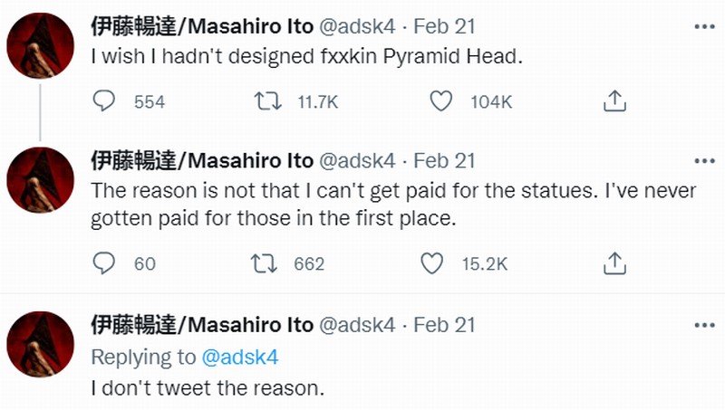 《寂静岭》怪物设计师伊藤昌达：后悔设计了三角头。