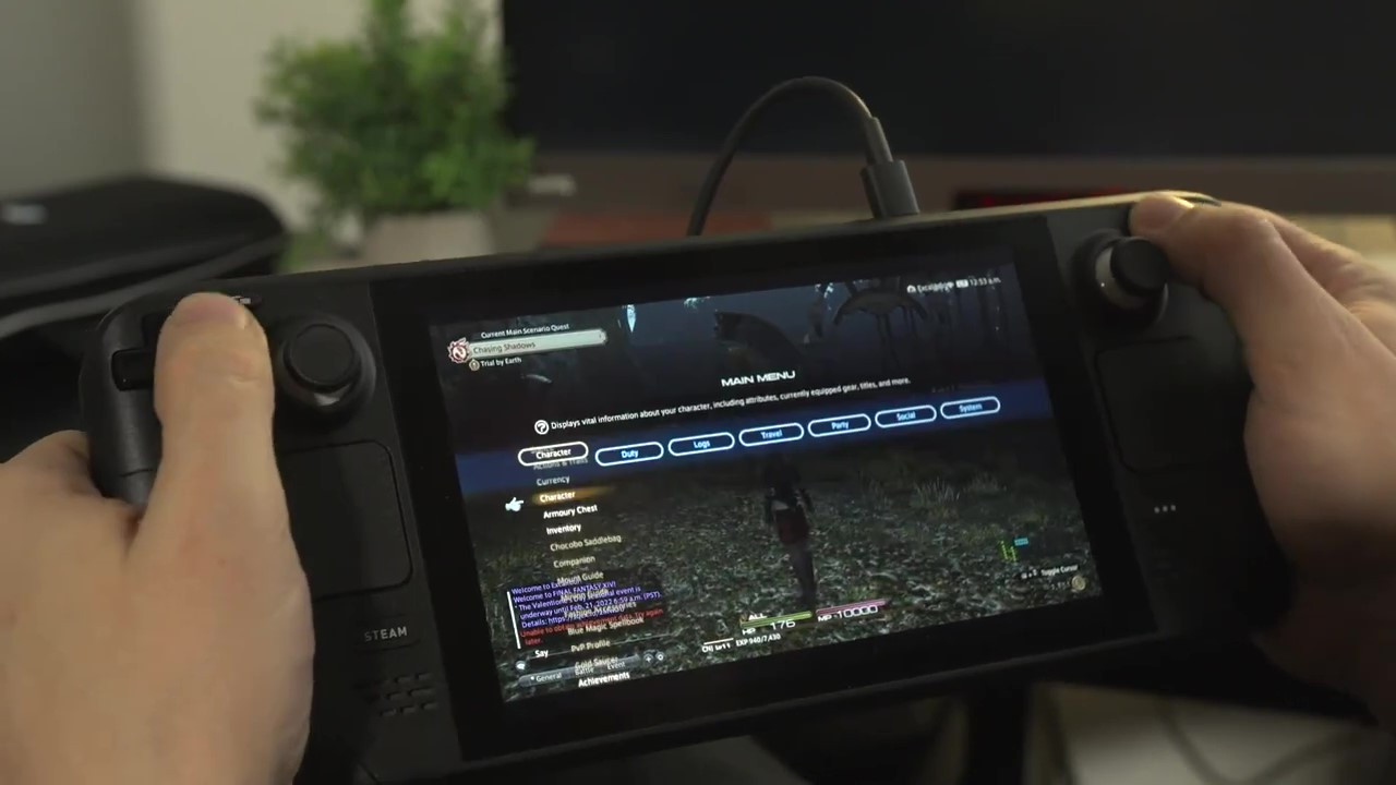 Steam  Deck  《最终幻想14》真实视频流畅运行。