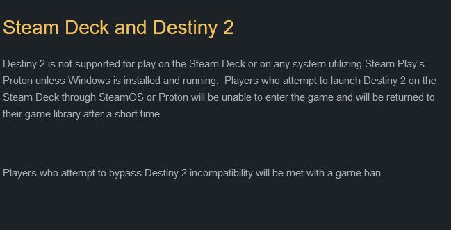 Bungie解释为什么《命运2》不支持Steam  Deck。