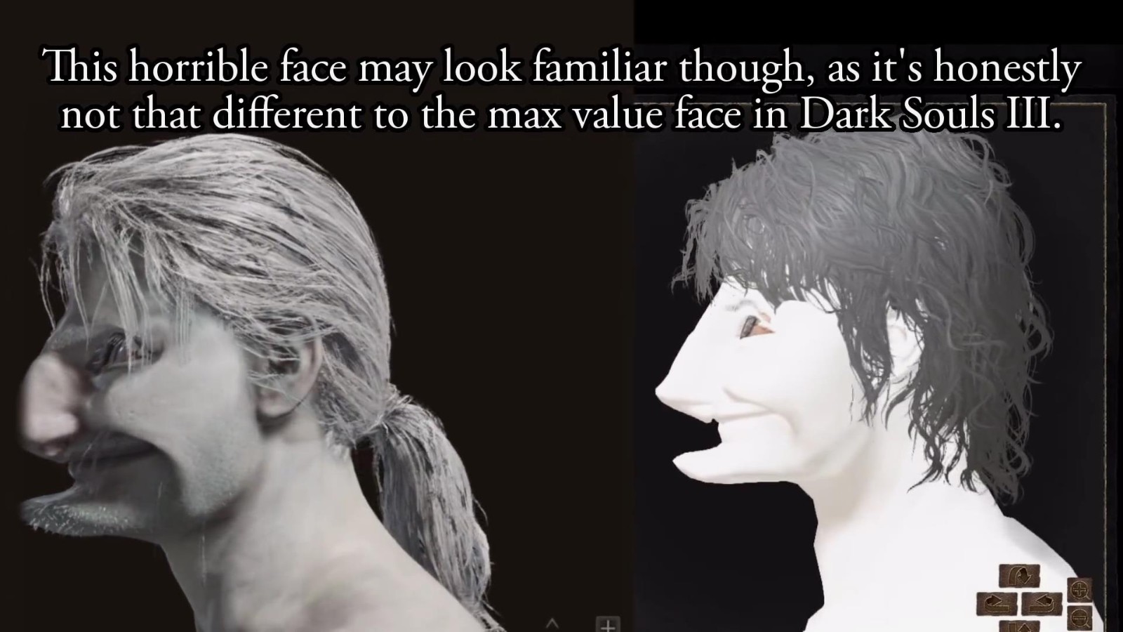 《艾尔登法环》人物创作者隐藏面部变形，好奇。