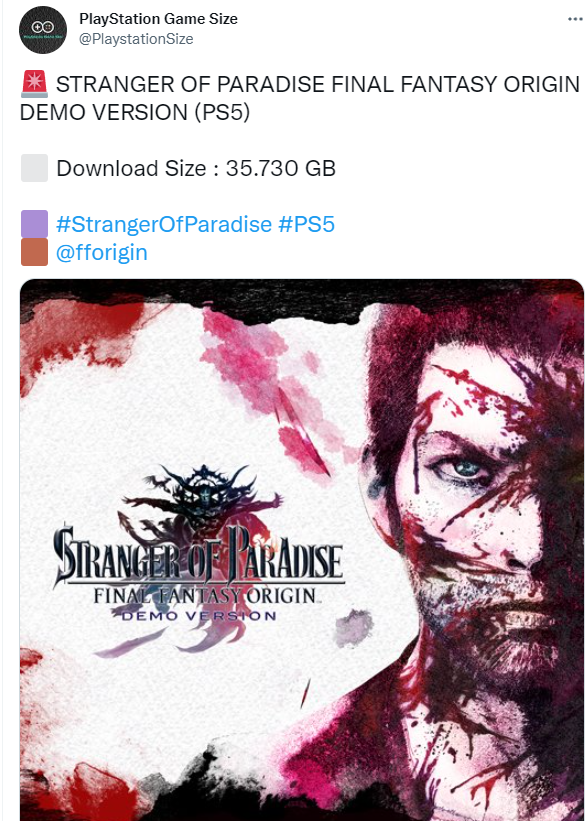 据说《最终幻想起源》会发布35.7G左右的试用版。