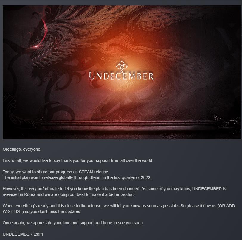 ARPG  《十三月》宣布将跳过门票或将于年内发售。