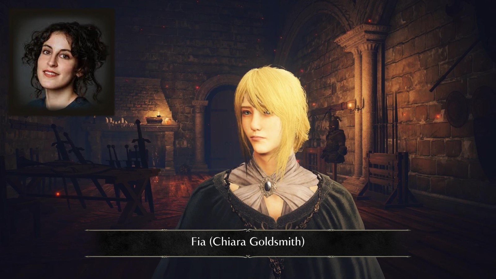 《艾尔登法环》 NPC人摘下头盔后迅速环顾妻子。