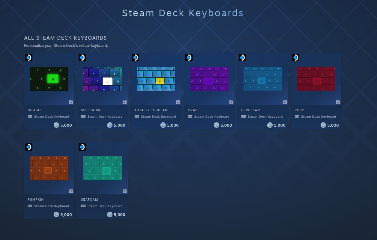 Steam  Deck键盘现在登录到积分存储来更新框架限制。