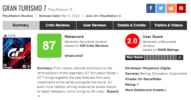 3 D速报：《GT赛车7》 M站玩家场均只有2分。守望先锋联盟找不到赞助。