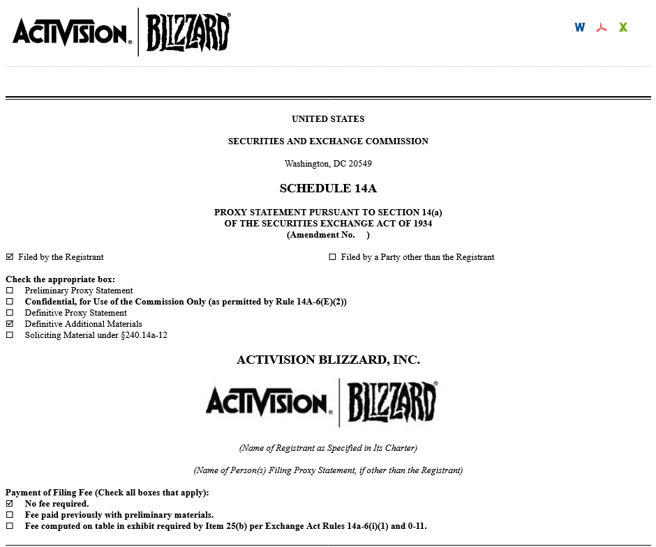 动视表示反对包括“虚假陈述”在内的董事会改选呼吁