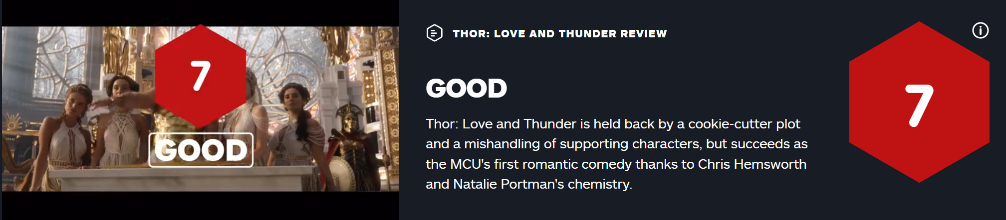 《雷神4》IGN7分，MTC媒体平均分62分