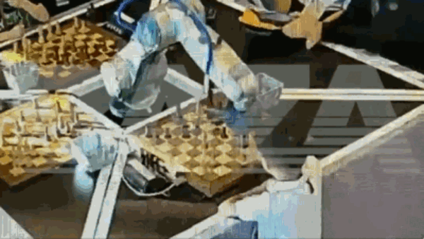 这个男孩的手指因为下棋被机器人打断了。官方说法是极其罕见的。