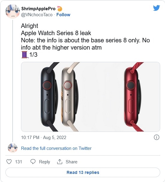 给老人吃苹果？新款AppleWatchS8和上一代一模一样。