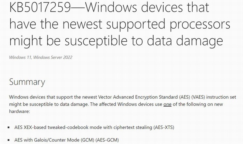 CPU太高级，导致Win11数据损坏。打补丁后，性能下降。