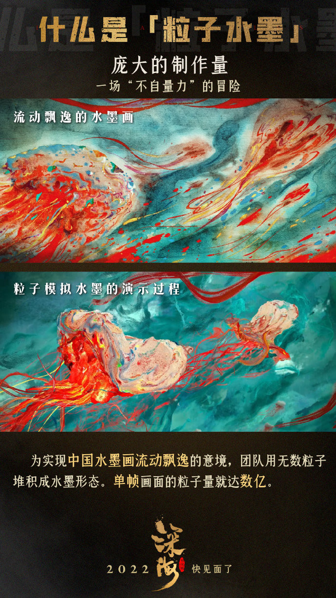 国产动画电影《深海》今年发行了《粒子水墨》特刊。