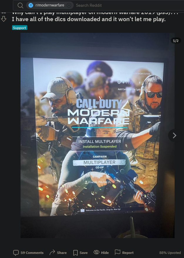 《战区》很多PS5用户玩不了《使命召唤16》