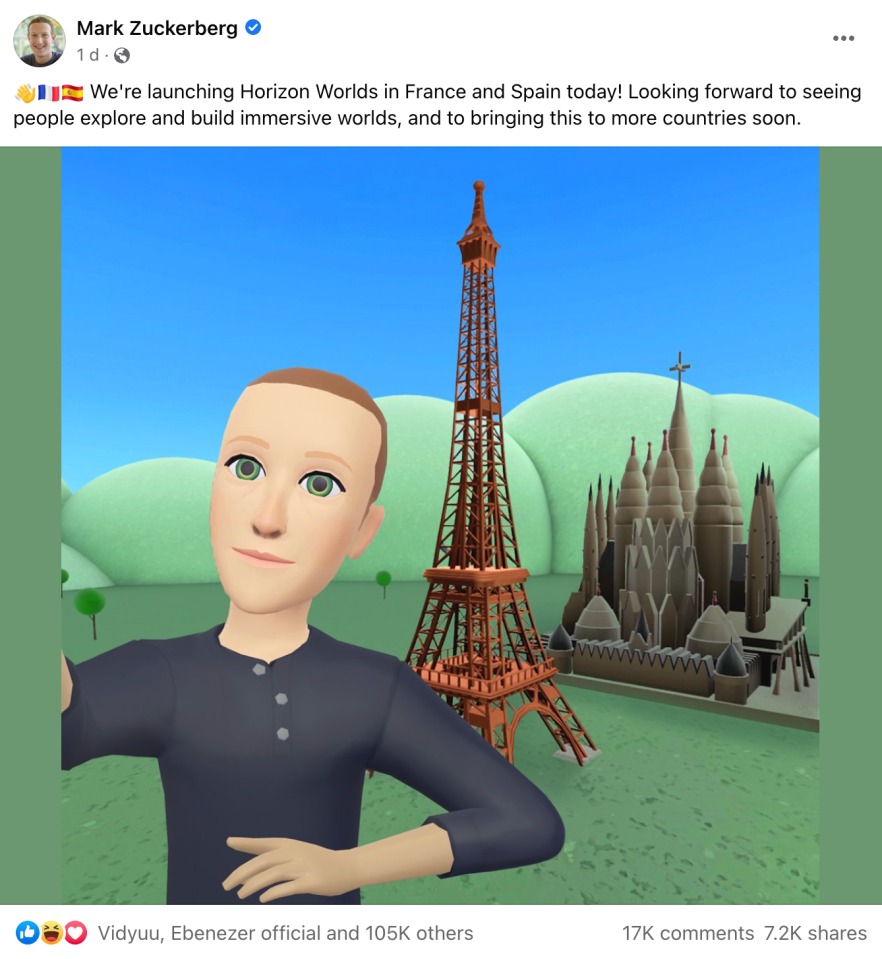 Meta的新游戏风格很差，因为扎克伯格说会尽快优化。