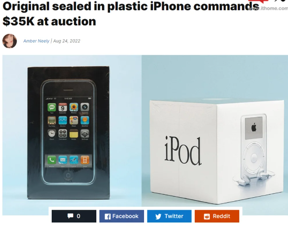 投资需要火眼金睛。原来的苹果1代手机卖24万左右。