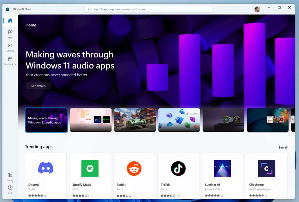 启动了微软应用商店广告项目，以提高应用程序的曝光率。