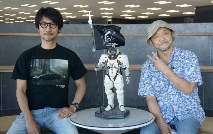 小岛秀夫与《攻壳机动队》导演押井守合影，并进行3D扫描。