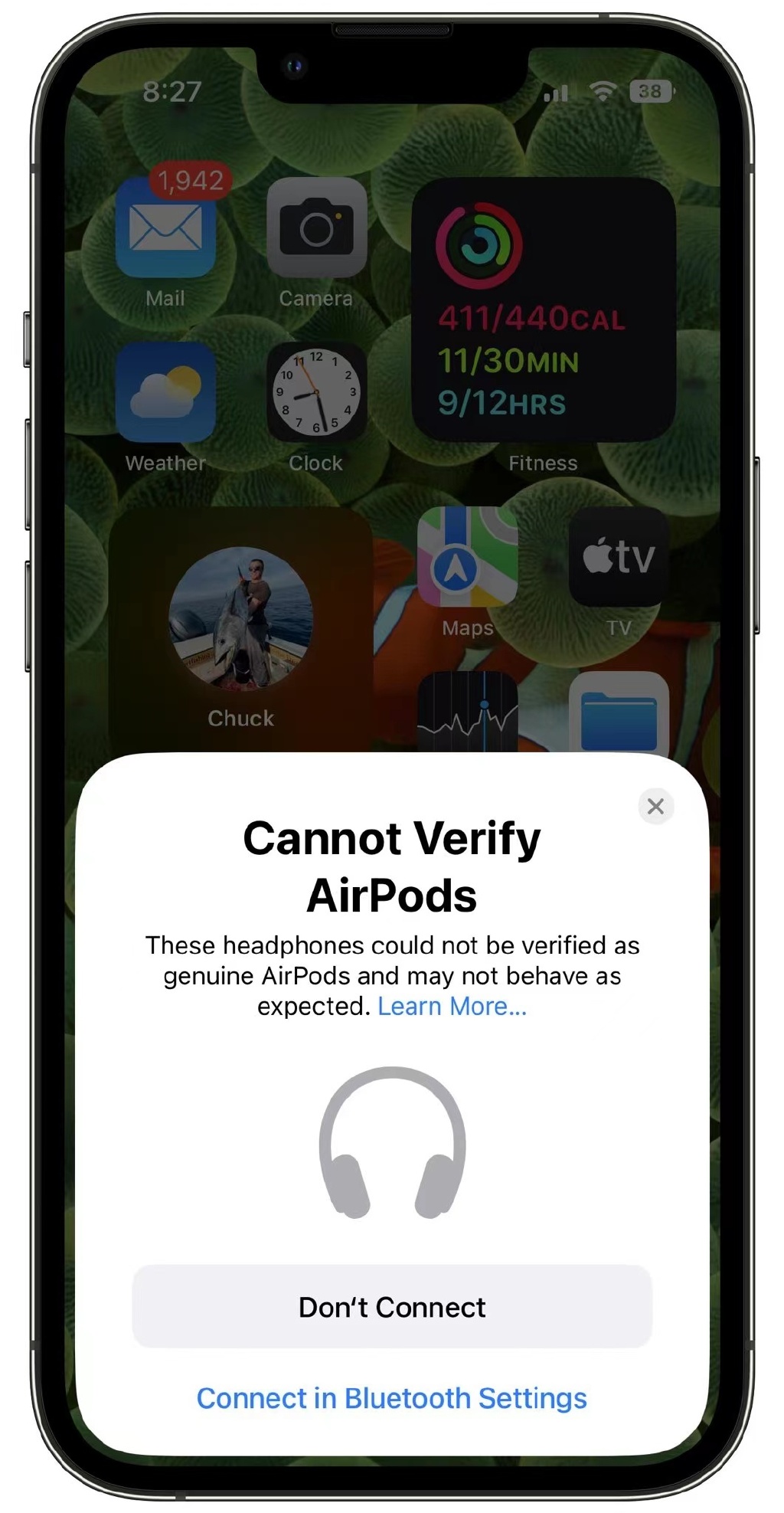 IOS16可以检测到假冒AirPods并弹出警告。