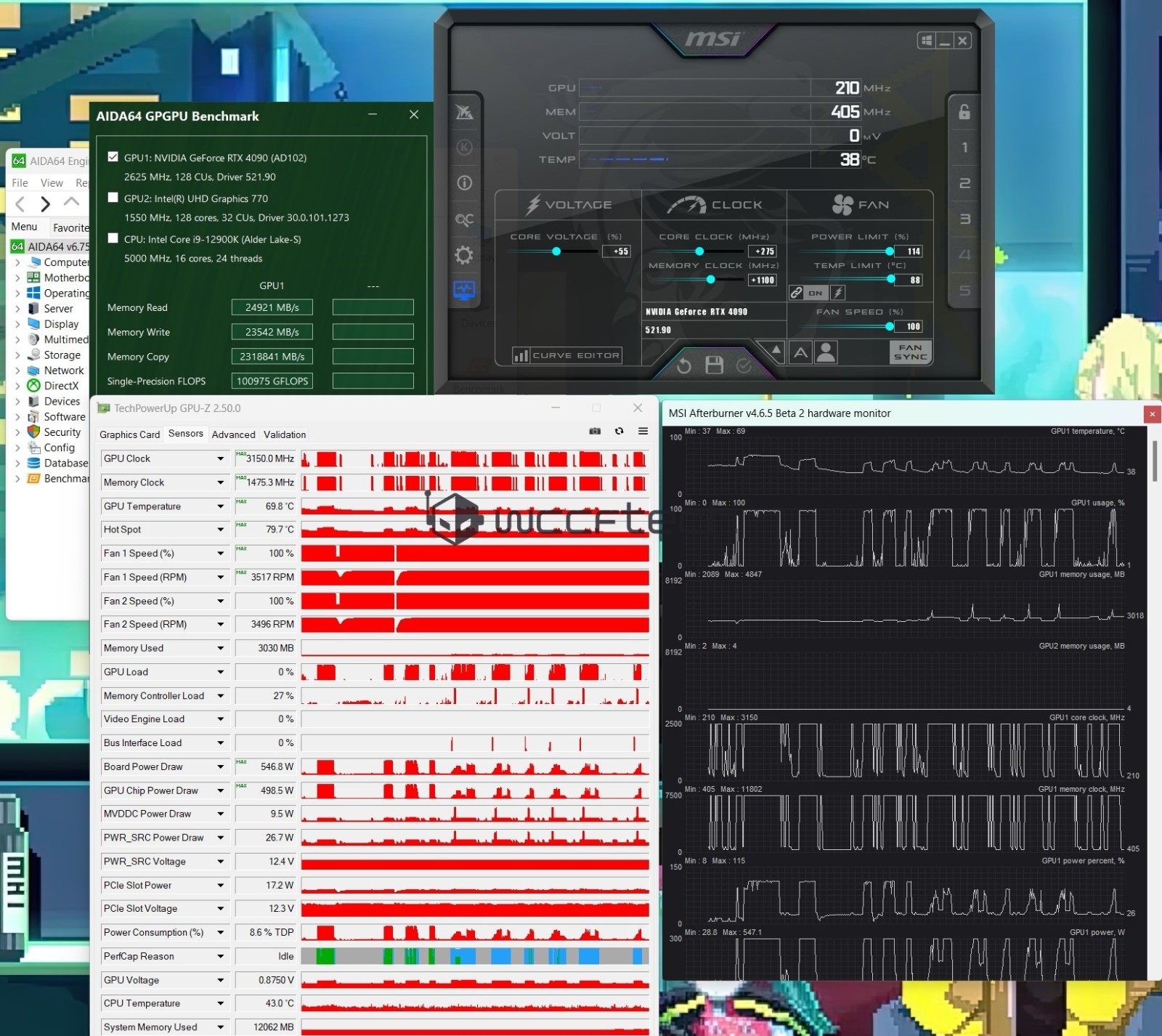 RTX4090浮点运算性能首次突破100万亿次。
