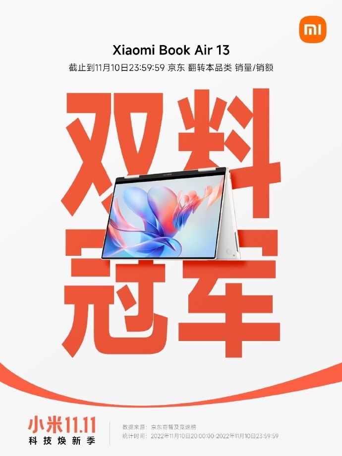 小米迄今为止最薄的笔记本，双十一就卖出去了！JD.COM销售额排名第一。