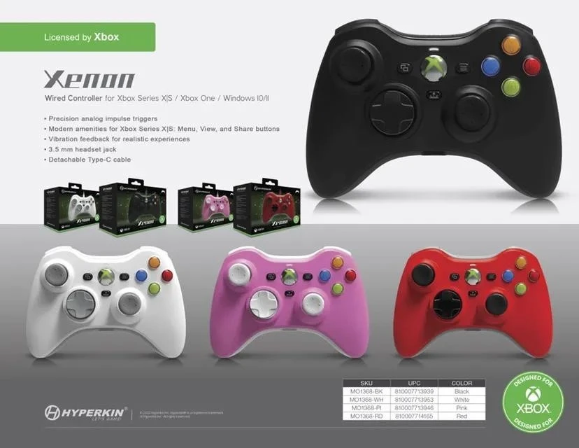 Hyperkin将推出官方授权的复刻版Xbox360手柄。