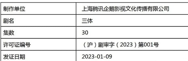 传言《三体》电视剧过审最快本月在线腾讯视频