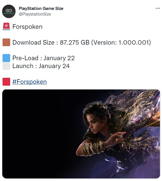 《魔咒之地》PS5版容量87GB1月22日预载开始