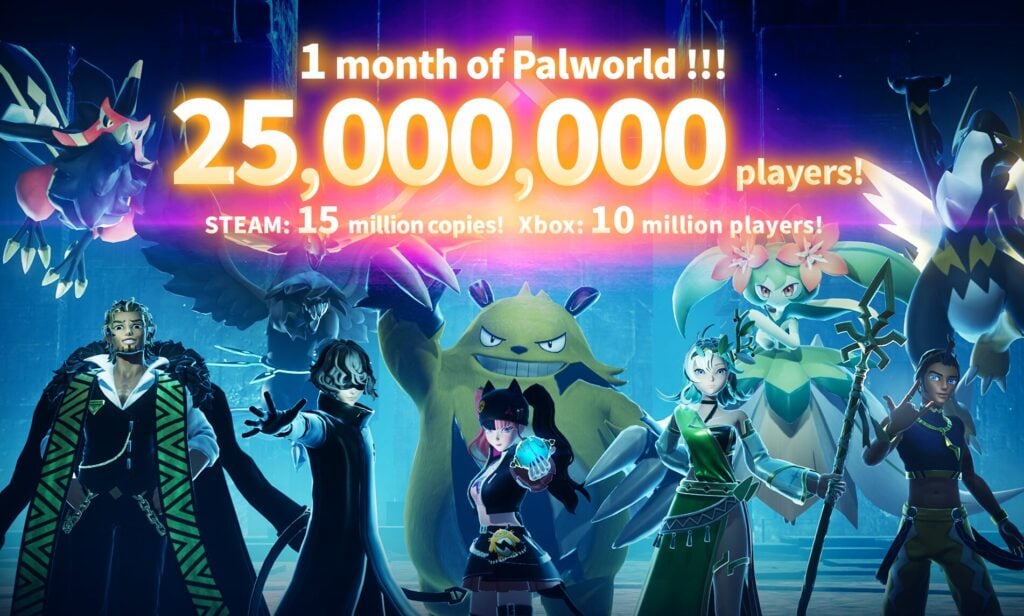《幻兽帕鲁》STeam销量超过1500万Xbox玩家超过1000万
