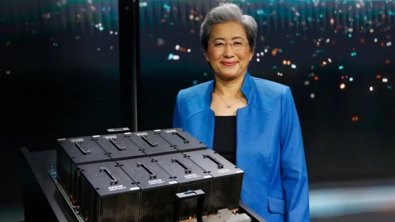 AMD的市值已经超过3000亿美元，其股价今年以来上涨了46.23%。
