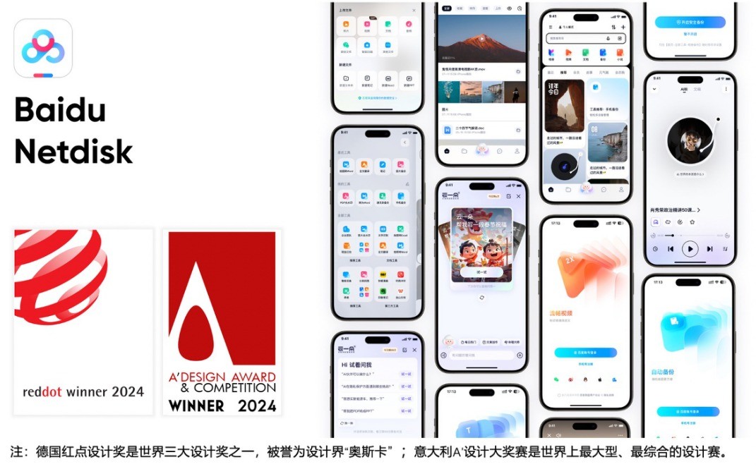 全新面貌！百度网盘荣获双重国际顶级设计奖项
