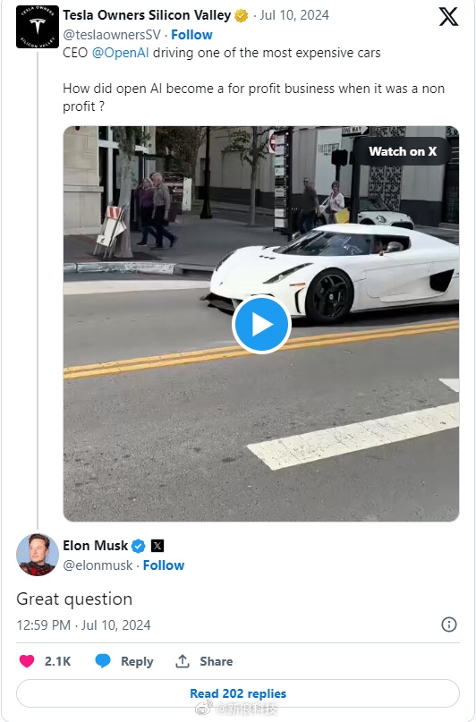 OpenAI创始人驾驶科南塞克跑车遭到网友质疑。马斯克犯了一个错误。
