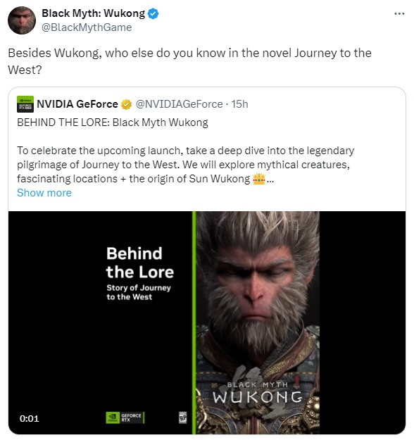 《黑神话》官方问外国玩家：除了悟空你还认识谁？
