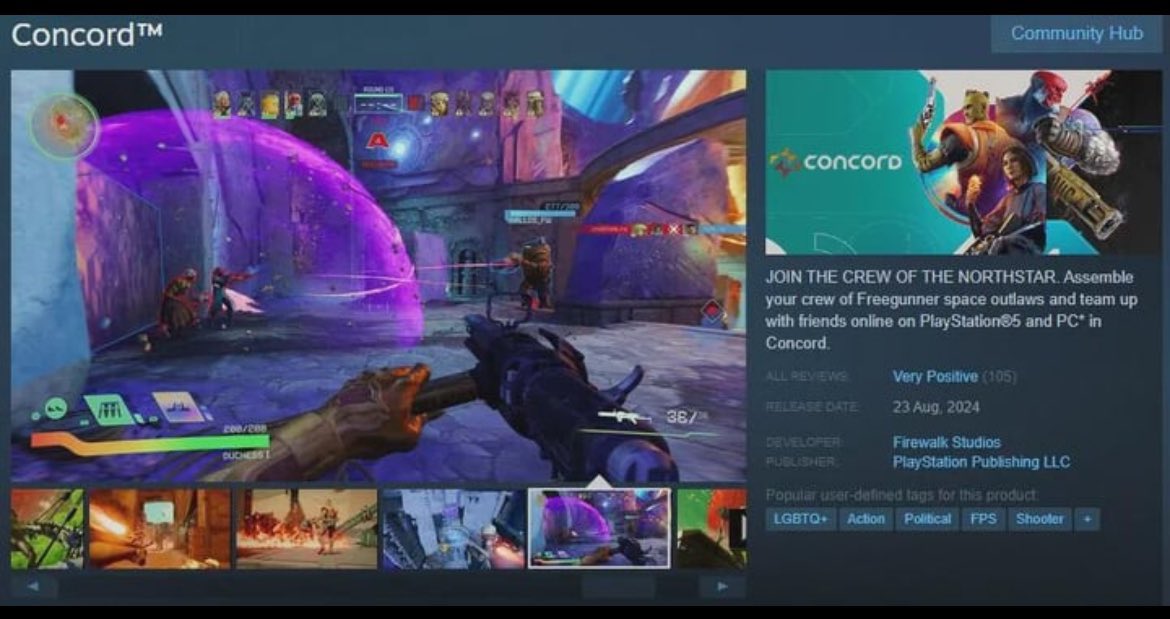 胆怯？《Concord》隐藏Steam页面上的LGBT标签
