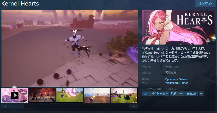 多人角色扮演侠盗动作游戏《Kernel Hearts》Steam页面已上线并支持中文
