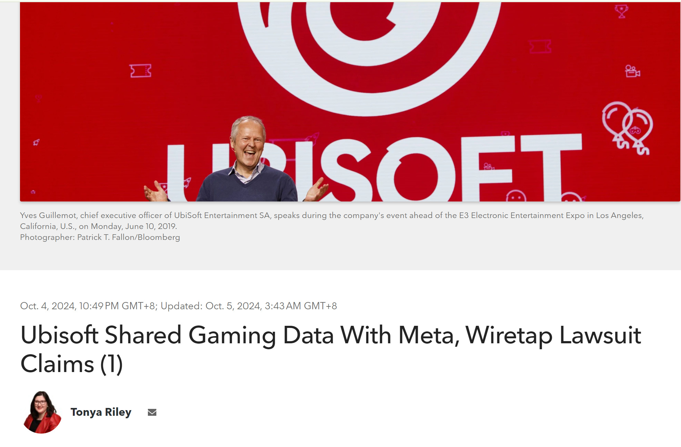 育碧被指控未经用户同意与Meta共享个人数据
