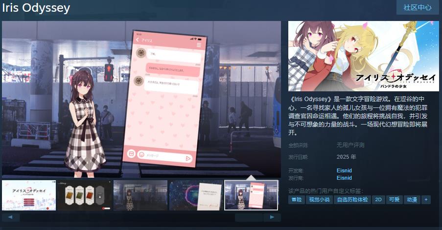 文本冒险游戏《Iris Odyssey》Steam页面明年推出发售
