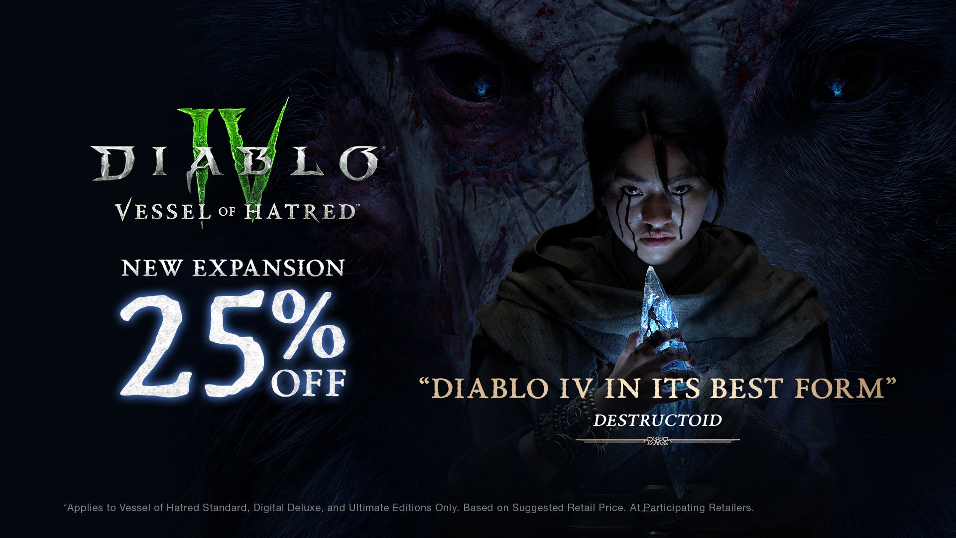 《暗黑破坏神4：憎恨之躯》开启特别促销并降价25%
