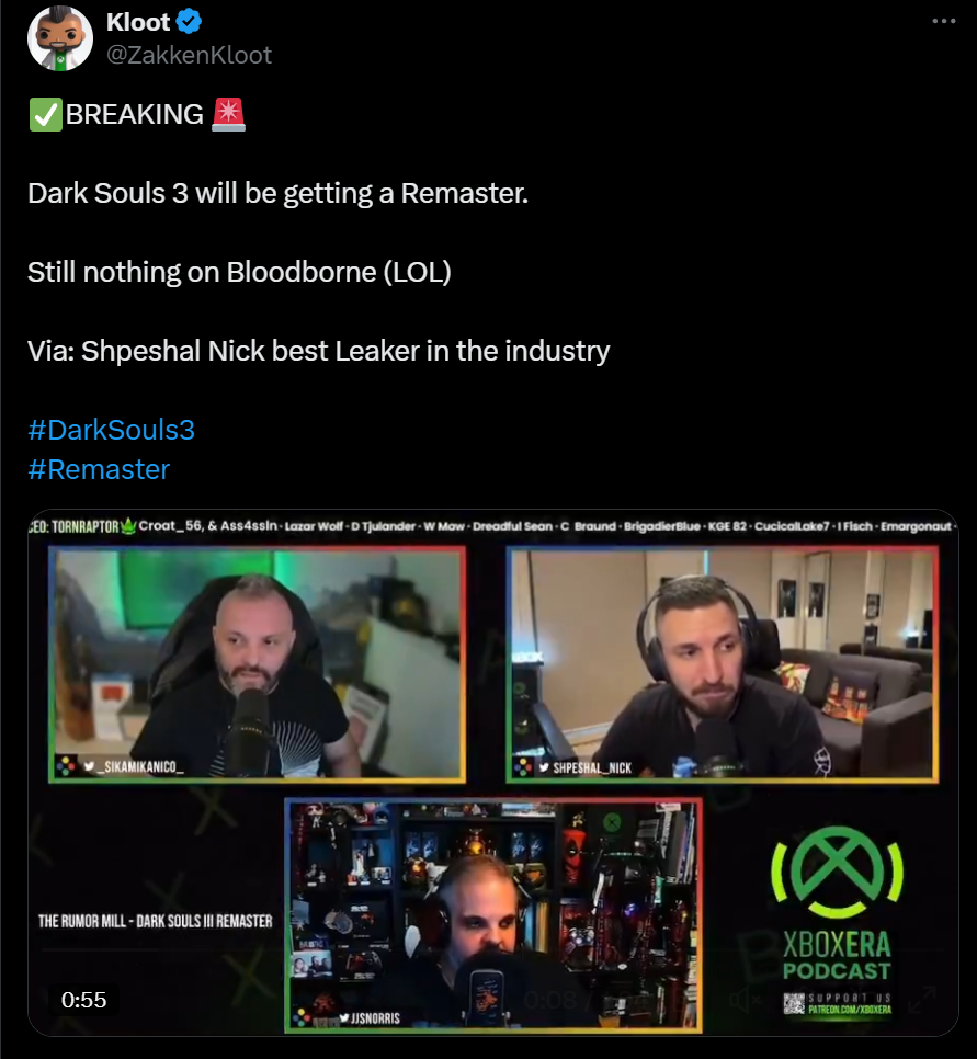 谣言：《黑暗之魂3复刻版》正在制作中，《血源》无望
