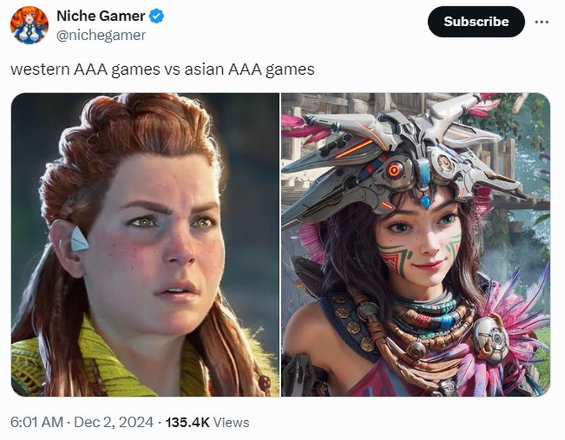 《荒野起源》和《地平线》女性角色比较：腾讯版还是漂亮的
