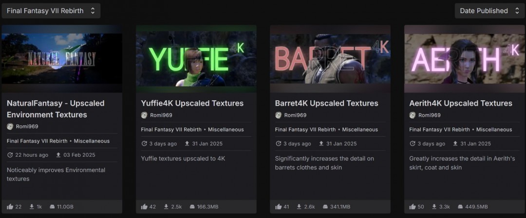 《最终幻想7：重生》新4KMod改进了1300个纹理
