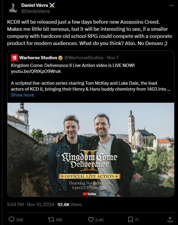 5277.com害怕撞车《刺客信条：影》，但现在想打败《星空》
