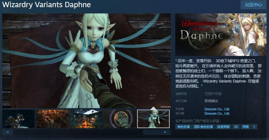 《Wizardry Variants Daphne》Steam页面在线支持
